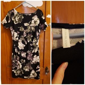 Black and purple floral maternity dress medium